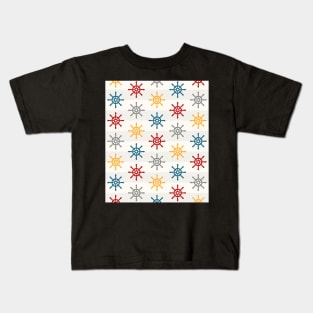 Colorful Wheel Stripes Nautical Pattern Kids T-Shirt